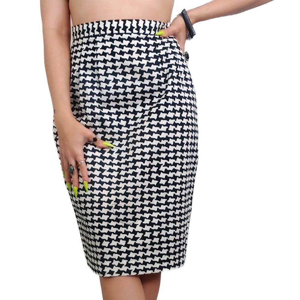 Vintage Abstract Pattern Pencil Skirt